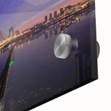 Large abstract wall art depicting vibrant New Jersey scenery on acrylic glass, ideal for dining room ambiance.