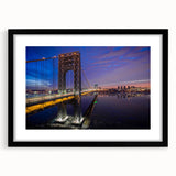 Abstract art print featuring a colorful, textured depiction of a New Jersey scenery on a large framed canvas.