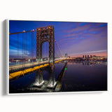 Vintage poster art of New Jersey scenery on framed canvas, featuring colorful art in a black and extra large size.