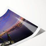 Extra large wall art featuring line art flowers in monochrome, rolled print format, suitable for large living room spaces.