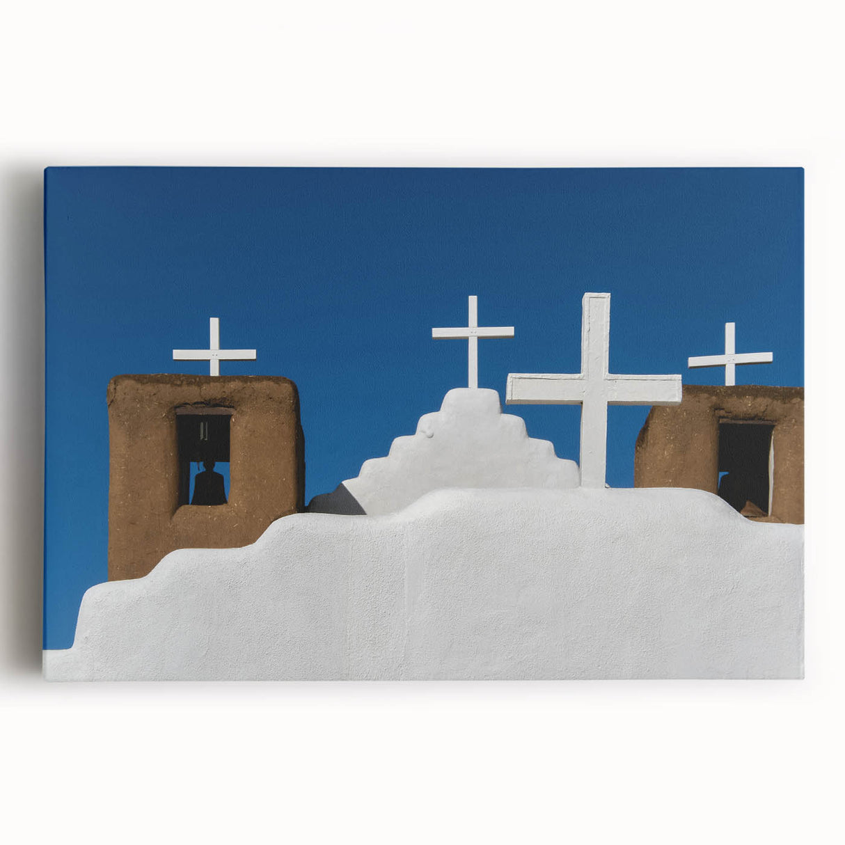 Black and white photo print on stretched canvas featuring a New Mexico landscape, suitable for kitchen wall art.