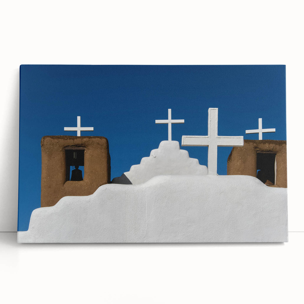 Black and white photograph of New Mexico landscape on stretched canvas, ideal for kitchen wall art.
