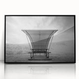 Large abstract wall art depicting the White Sands in New Mexico, in muted earth tones on a framed acrylic.