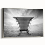 Landscape art painting of New Mexico's White Sands on a framed canvas, featuring muted earth tones.