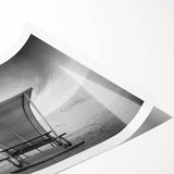 Extra large rolled print of line art flowers in monochrome, ideal for large living room wall art.