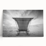 Black and white photograph of White Sands, New Mexico on stretched canvas, ideal for kitchen wall art or bedroom decor.