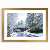 Extra large abstract art print of the Blue Ridge, featuring textured layers in earth tones, framed in gold.