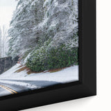 Textured black wall art depicting the Blue Ridge Mountains in vibrant hues, framed canvas, ideal for living room decor.