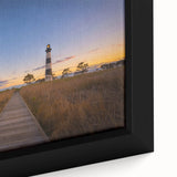 Framed canvas of Cape Hatteras with textured black and colorful art, ideal for extra large living room wall.