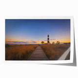 Rolled print of Cape Hatteras with muted earth tones, ideal for art wall dining room.