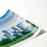 Extra large wall art featuring line art flowers in soft pastel colors on a rolled print, ideal for large living room decor.