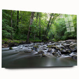 Large abstract wall art of Durham, North Carolina in muted tones on acrylic glass, ideal for bedroom or dining room decor.