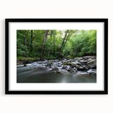 Abstract art print of Durham, North Carolina in vibrant, colorful hues on a large textured canvas.