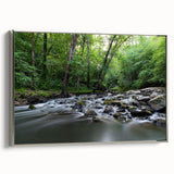 Framed canvas landscape art painting of Durham, NC, with colorful palette, ideal for office decor.