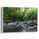 Framed canvas of a vintage poster art depicting Durham, North Carolina, in colorful hues, ideal for living room decor.