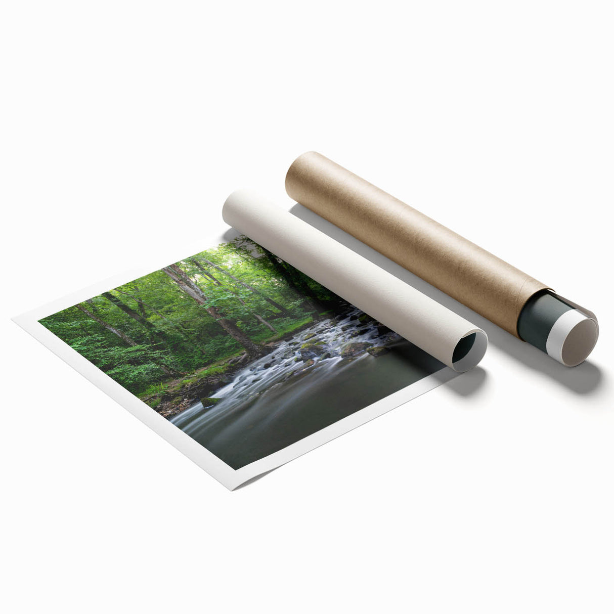 Extra large rolled print of Durham, North Carolina scenery with vibrant floral elements, ideal for classy bathroom wall art.