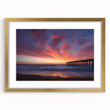 Extra large abstract art print of Outer Banks scenery in muted earth tones on a textured canvas, framed in gold.