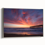 Framed canvas of a vintage-style Outer Banks landscape painting in muted colors, ideal for modern living room decor.