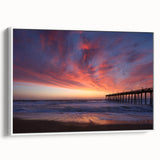 Vintage poster art of Outer Banks, North Carolina, featuring a black and colorful palette on a framed canvas.