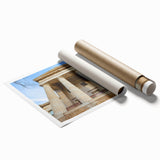 Extra large rolled print of Raleigh, North Carolina scenery with floral elements in soft pastel shades.