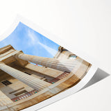 Extra large wall art featuring line art flowers in pastel shades on a rolled canvas, ideal for large living room decor.