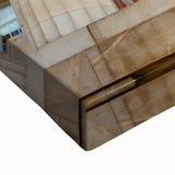 Black and white landscape art painting of Raleigh on stretched canvas, ideal for bedroom wall art.