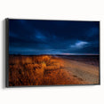 Black and white framed canvas depicting a vintage North Dakota landscape, ideal for bedroom wall art.
