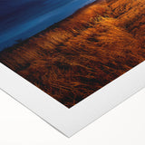 Art deco poster featuring a serene North Dakota landscape on rolled canvas, suitable for dining room wall art.