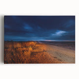 Black and white photo of North Dakota landscape on large stretched canvas, suitable for kitchen wall art.