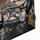 Large abstract wall art featuring a mid-century modernist design of Long Island in muted earth tones on acrylic glass.