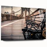 Large abstract wall art of Long Island scenery in muted blue and green on acrylic glass.