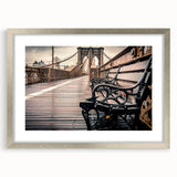 Textured abstract art print of Long Island scenery in silver frame with mat, featuring muted earth tones.
