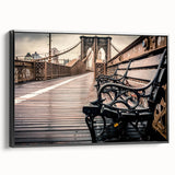 Black and white framed canvas of Long Island landscape, featuring vintage poster art style, ideal for bedroom decor.