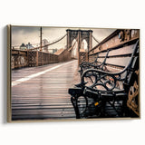 Framed canvas featuring a vintage-style landscape painting of Long Island, in muted gold and black tones.