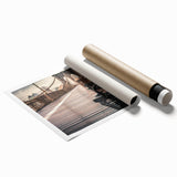 Extra large rolled print of Long Island scenery with floral elements in soft pastel colors.