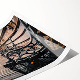 Extra large wall art featuring line art flowers in black on a white background, rolled print.