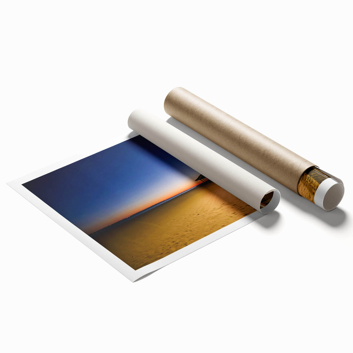 Extra large rolled print of New York City skyline with muted blue and gray tones, ideal for classy bathroom wall art.