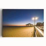 Black and white stretched canvas of the Brooklyn Bridge, ideal for kitchen wall art.