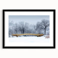 Extra large, textured abstract art print of Central Park in vibrant colors on a black framed canvas.