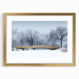 Extra large wall art of abstract Central Park scene in textured gold frame, ideal for living room decor.