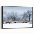 Black and white framed canvas of Central Park landscape, ideal for bedroom wall decor.