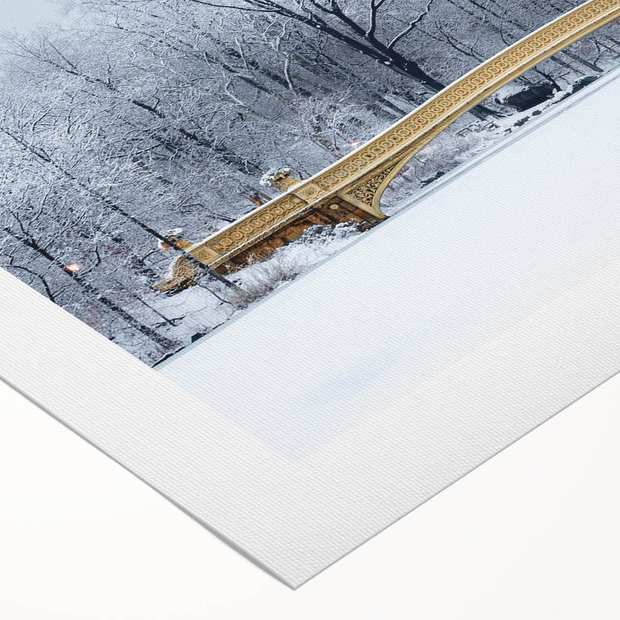 Art deco poster of Central Park in muted green and beige tones on rolled canvas, suitable for dining room decor.