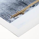 Art deco poster of Central Park in muted green and beige tones on rolled canvas, suitable for dining room decor.