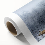 Art Deco style poster of Central Park with muted green and beige tones on rolled canvas, ideal for nursery wall art.