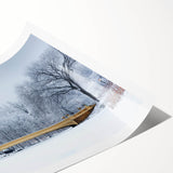 Extra large wall art featuring line art flowers and Central Park scenery in muted green and brown tones on rolled canvas.