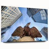 Large abstract wall art of New York City's Grand Central Terminal in muted gray tones on acrylic glass.
