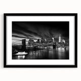 Abstract art print of colorful, textured Manhattan skyline on extra large canvas, ideal for living room decor.