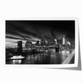 Extra large rolled print of Manhattan skyline in muted gray tones, ideal for art wall dining room.