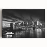Black and white acrylic print of Manhattan skyline, large format, suitable for kitchen wall art.
