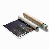 Extra large rolled print of the Statue of Liberty in muted green and blue tones, ideal for classy bathroom wall art.